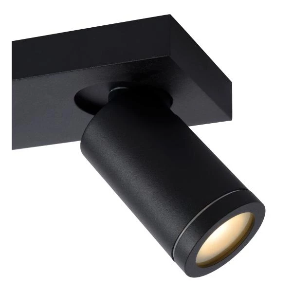 Lucide TAYLOR - Foco de techo Baño - LED Dim to warm - GU10 - 2x5W 2200K/3000K - IP44 - Negro - DETAIL 1